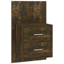 (smoked oak, 1) vidaXL Wall Bedside Cabinet Floating Nightstand Bedside Unit Hanging Cabinet