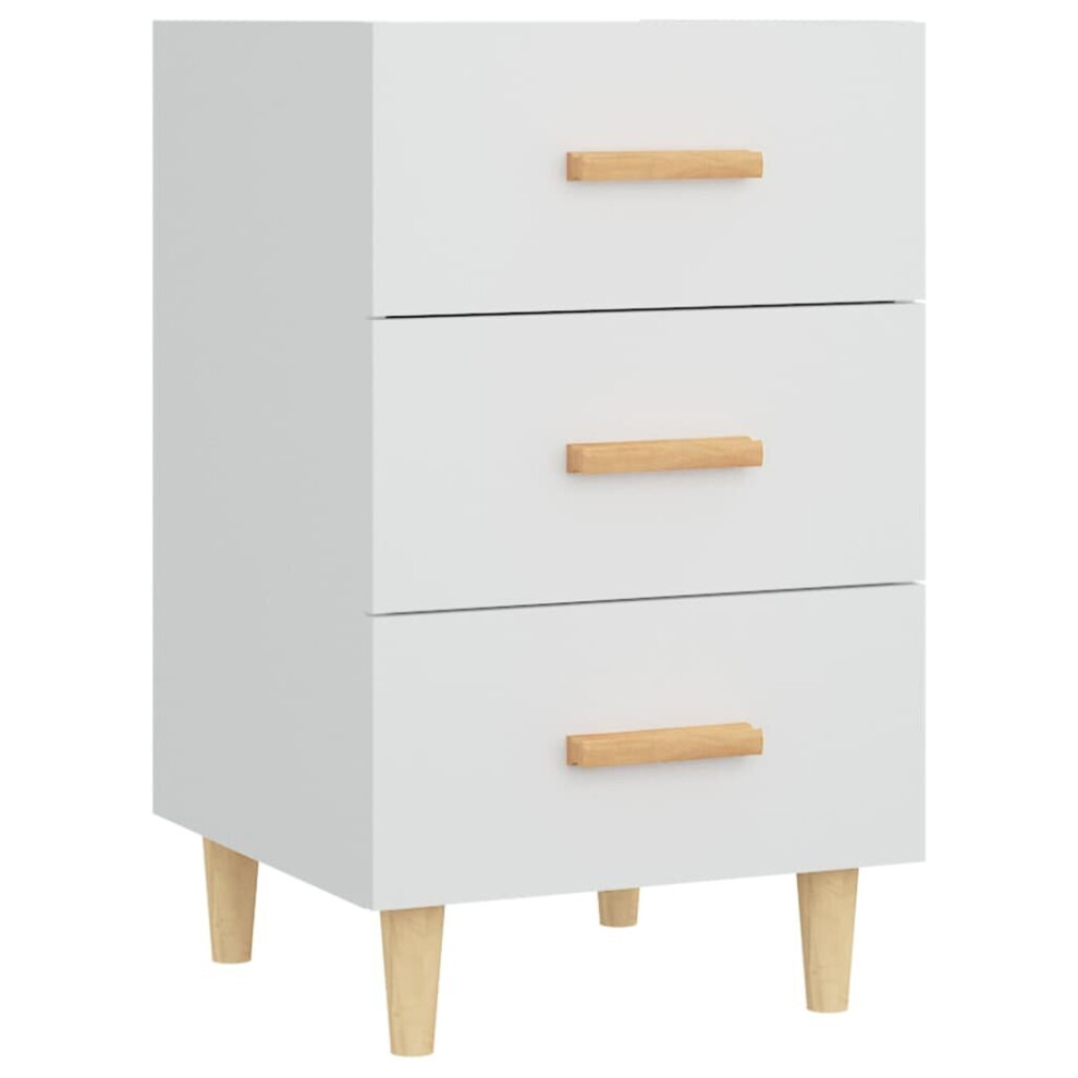 (white) vidaXL Bedside Cabinet Engineered Wood Nightstand Drawer Cabinet Multi Colours