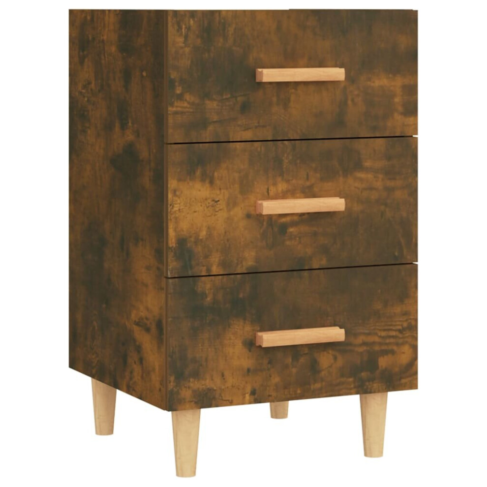 Vidaxl (Smoked Oak) Bedside Cabinet Engineered Wood Nightstand Drawer Cabinet Multi Colours