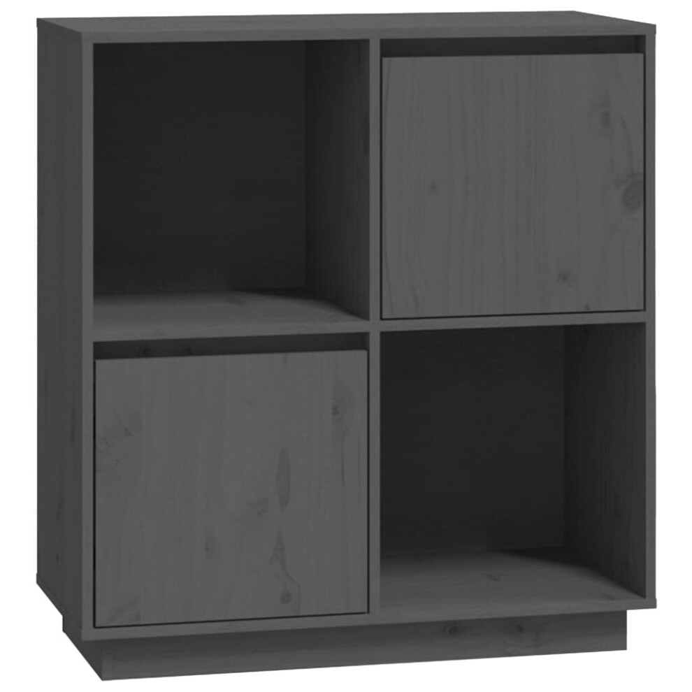 Vidaxl (Grey) Solid Wood Pine Sideboard Side Cabinet Home Organiser Multi Colours