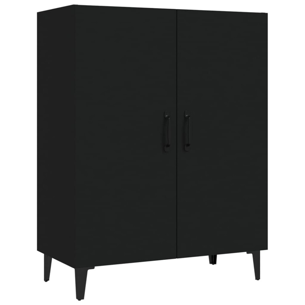 (black) vidaXL Sideboard Console Cabinet Cupboard Storage Organiser Engineered Wood