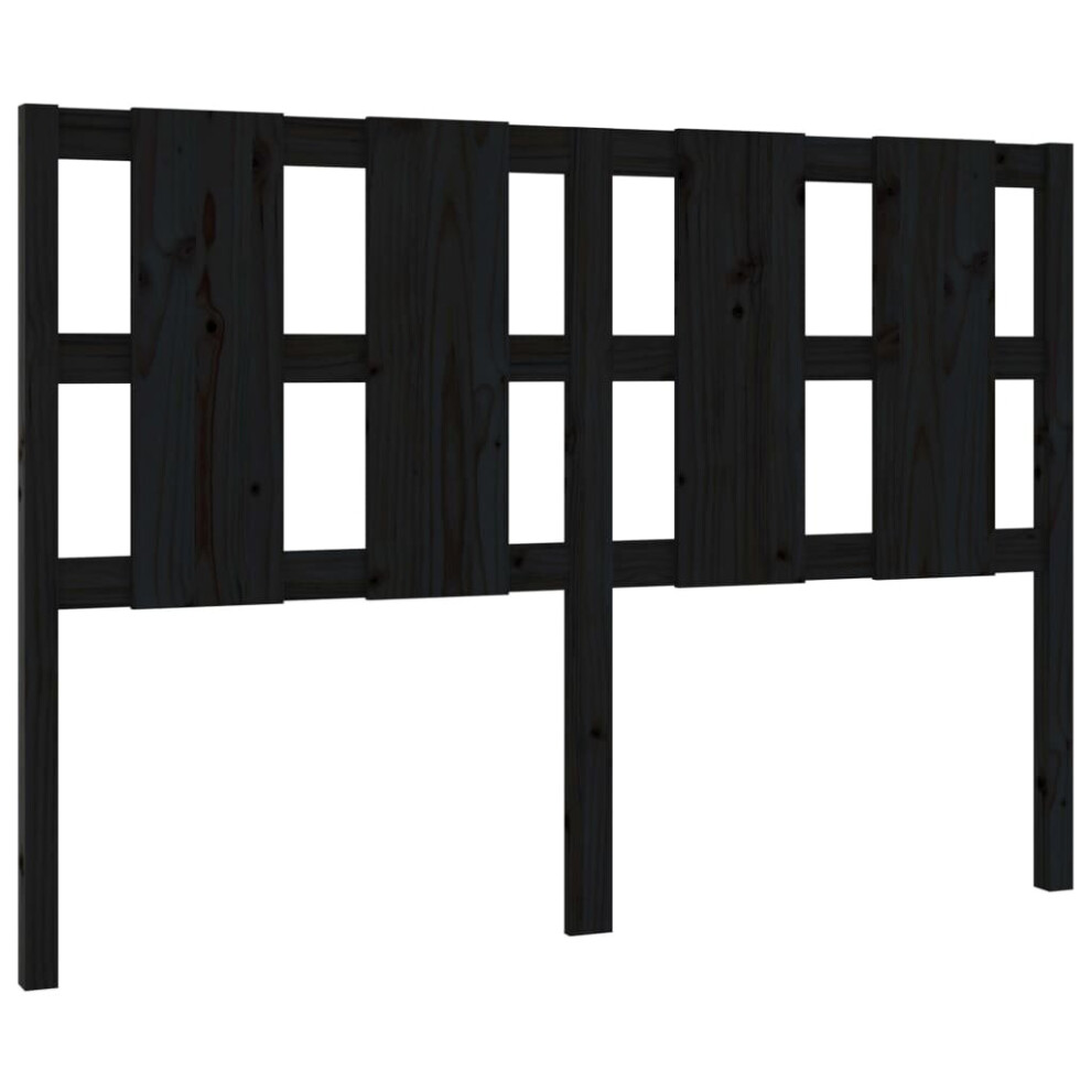 Vidaxl (Black, 125.5 X 4 X 100 Cm) Bed Headboard Home Bedroom Decorative Bed Header Panel Solid Wood Pine