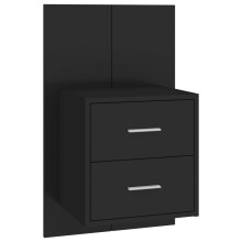(black, 1) vidaXL Wall Bedside Cabinet Floating Nightstand Bedside Unit Hanging Cabinet