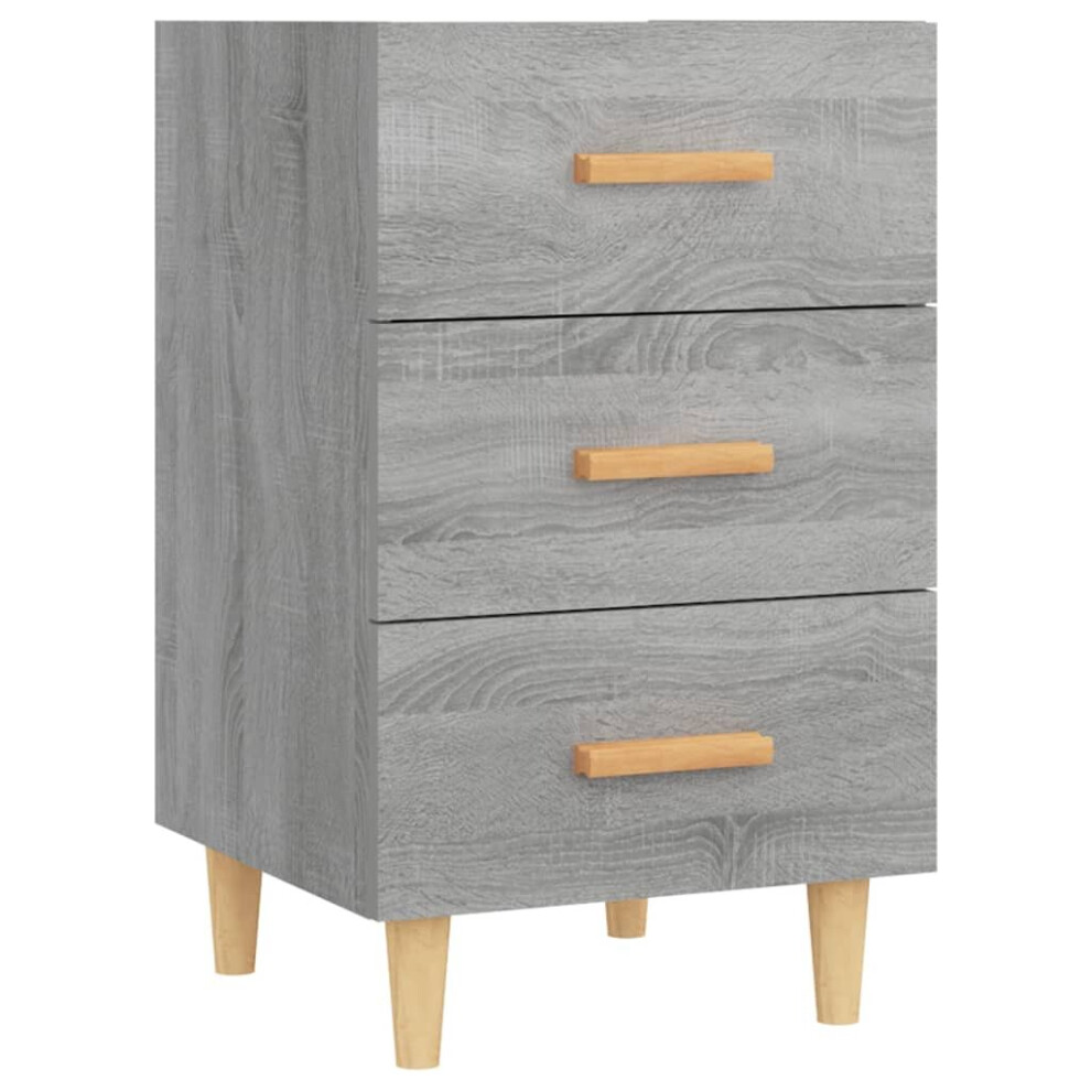 Vidaxl (Grey Sonoma) Bedside Cabinet Engineered Wood Nightstand Drawer Cabinet Multi Colours