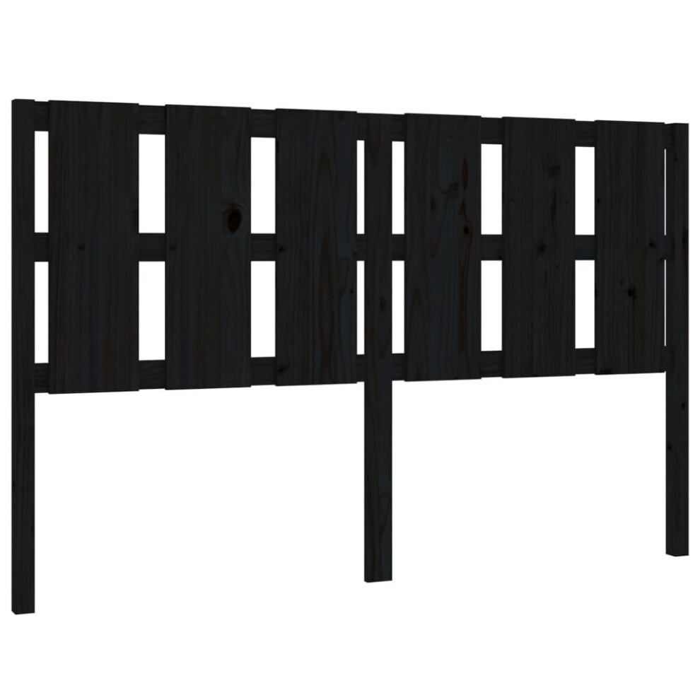 Vidaxl (Black, 155.5 X 4 X 100 Cm) Bed Headboard Home Bedroom Decorative Bed Header Panel Solid Wood Pine
