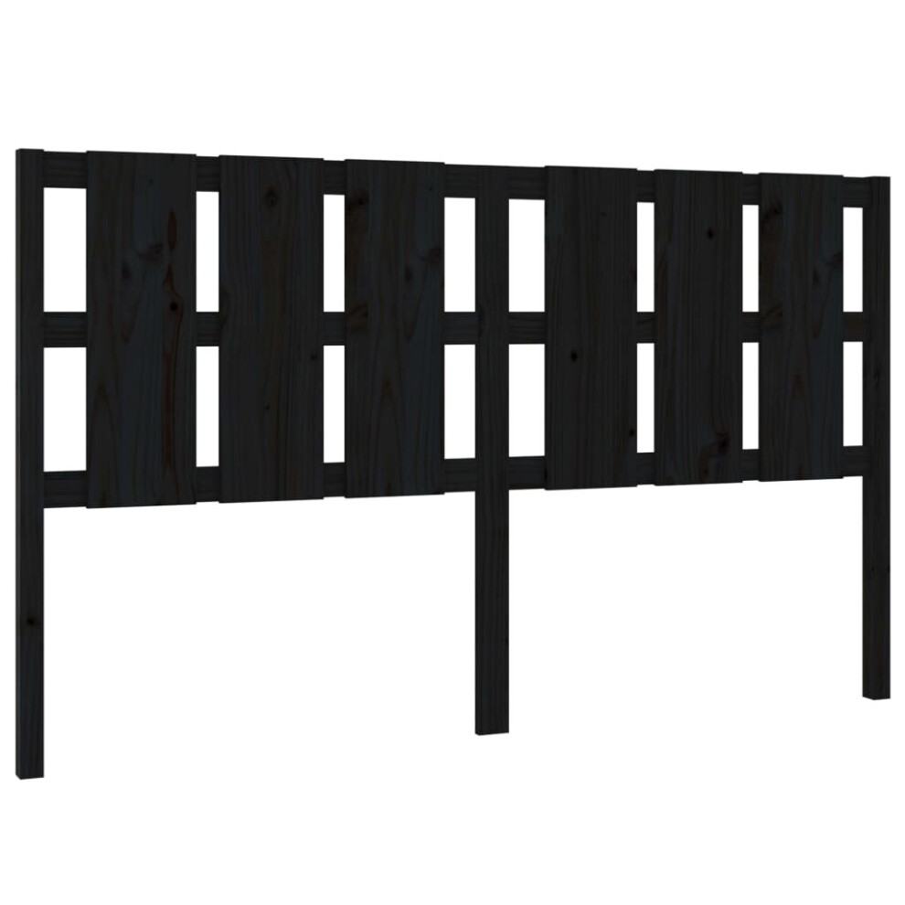 Vidaxl (Black, 165.5 X 4 X 100 Cm) Bed Headboard Home Bedroom Decorative Bed Header Panel Solid Wood Pine