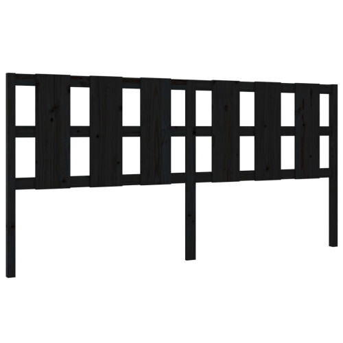 VidaXL (black, 205.5 x 4 x 100 cm) vidaXL Bed Headboard Home Bedroom Decorative Bed Header Panel Solid Wood Pine