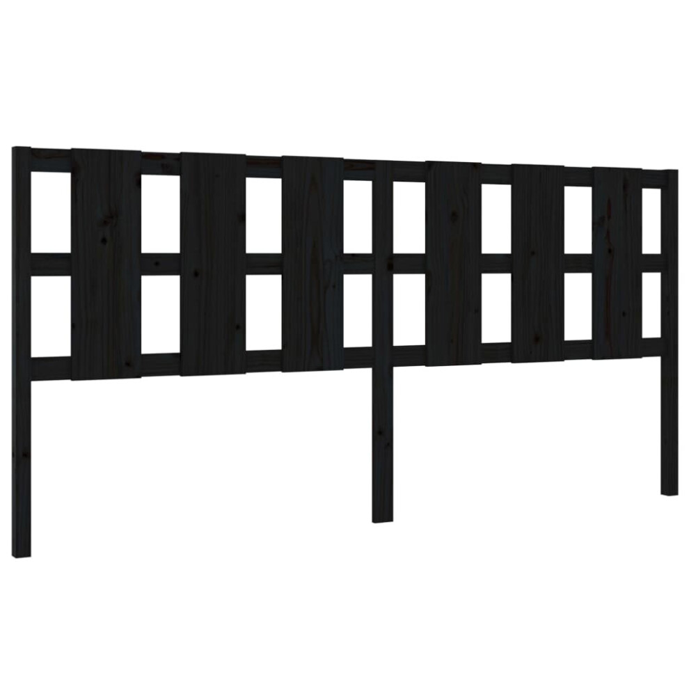 Vidaxl (Black, 205.5 X 4 X 100 Cm) Bed Headboard Home Bedroom Decorative Bed Header Panel Solid Wood Pine