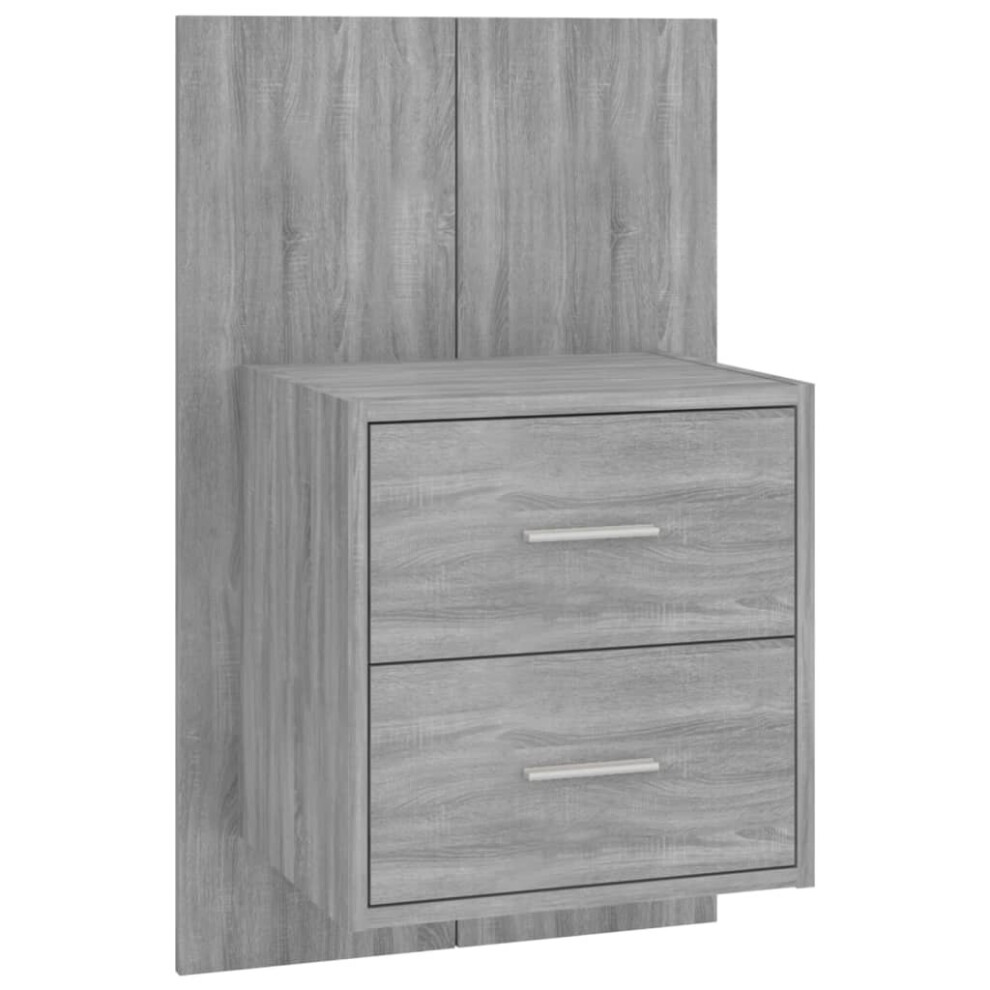 Vidaxl ( Sonoma, 1) Wall Bedside Cabinet Floating Nightstand Bedside Unit Hanging Cabinet Grey Size 1