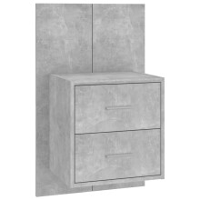 (concrete grey, 1) vidaXL Wall Bedside Cabinet Floating Nightstand Bedside Unit Hanging Cabinet