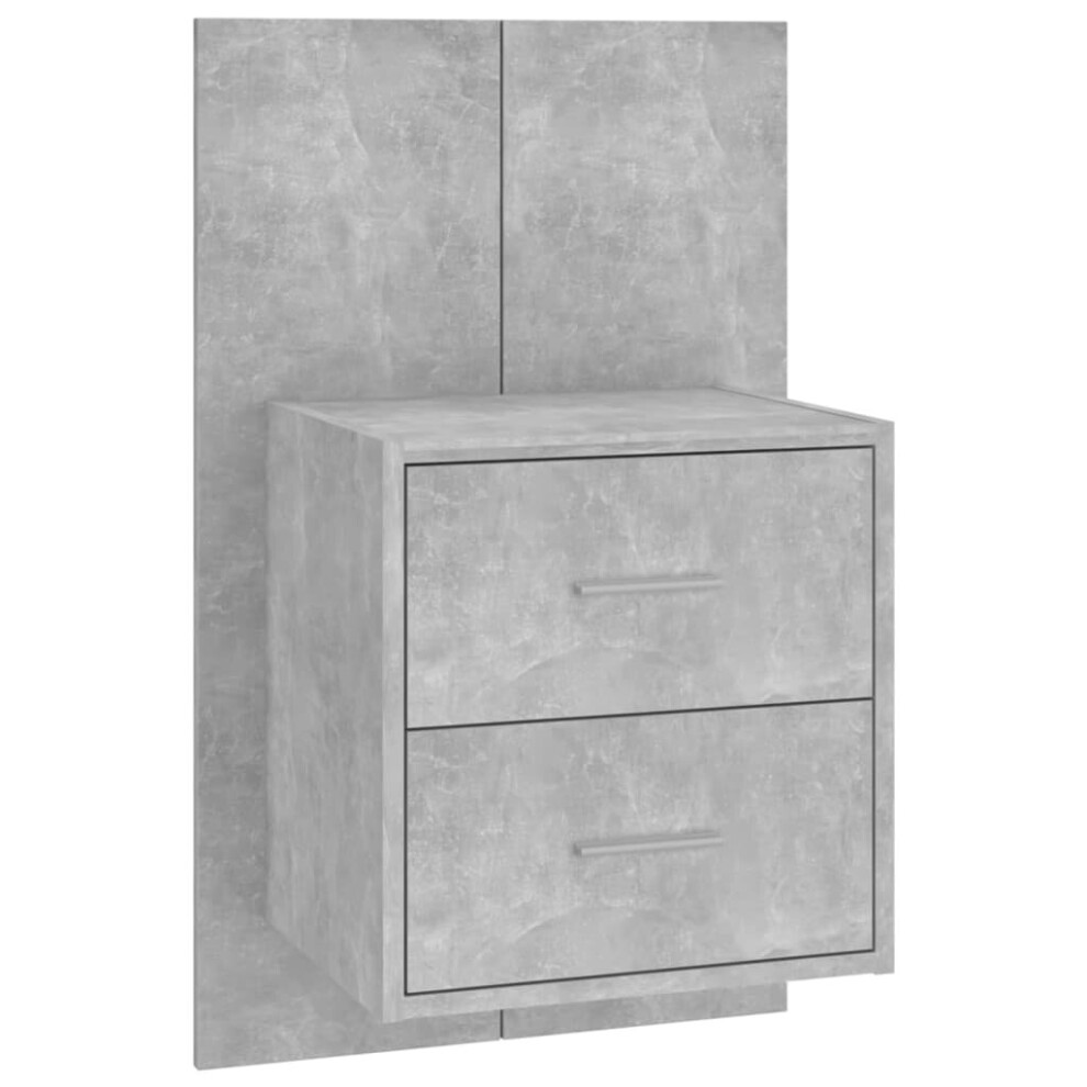 (concrete grey, 1) vidaXL Wall Bedside Cabinet Floating Nightstand Bedside Unit Hanging Cabinet