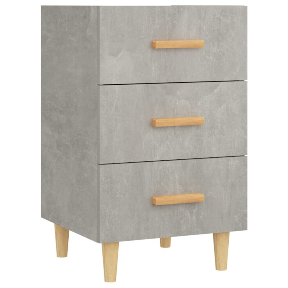 Vidaxl (Concrete Grey) Bedside Cabinet Engineered Wood Nightstand Drawer Cabinet Multi Colours