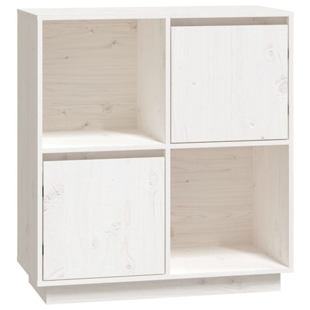 Vidaxl (White) Solid Wood Pine Sideboard Side Cabinet Home Organiser Multi Colours