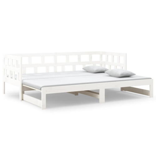 VidaXL (white, 90 x 200 cm) vidaXL Solid Wood Pine Pull-out Day Bed Wooden Sofa Bed Multi Colours/Sizes