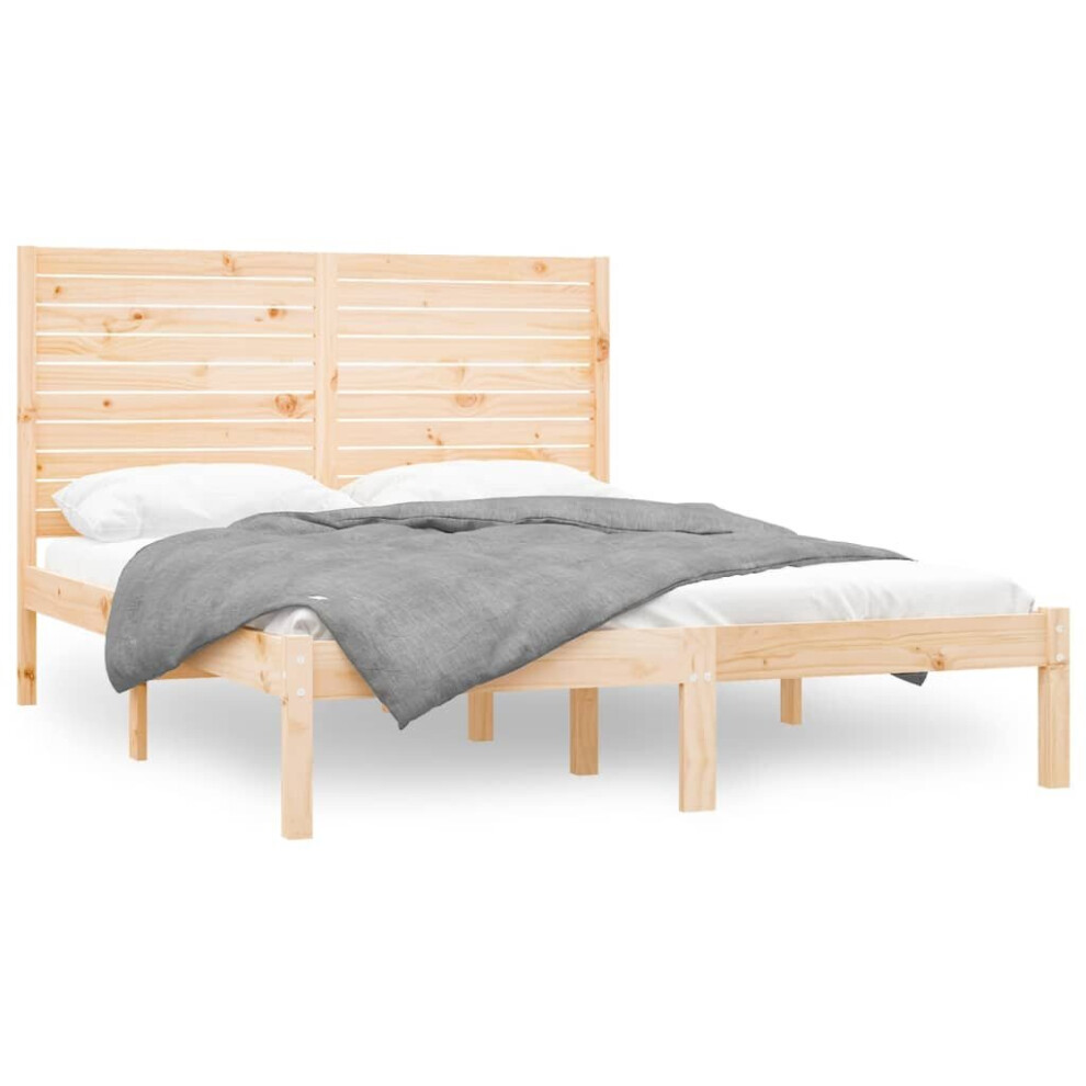 Vidaxl (Brown, 120 X 200 Cm) Bed Frame Bed Base Bedstead Bedroom Mattress Foundation Solid Wood