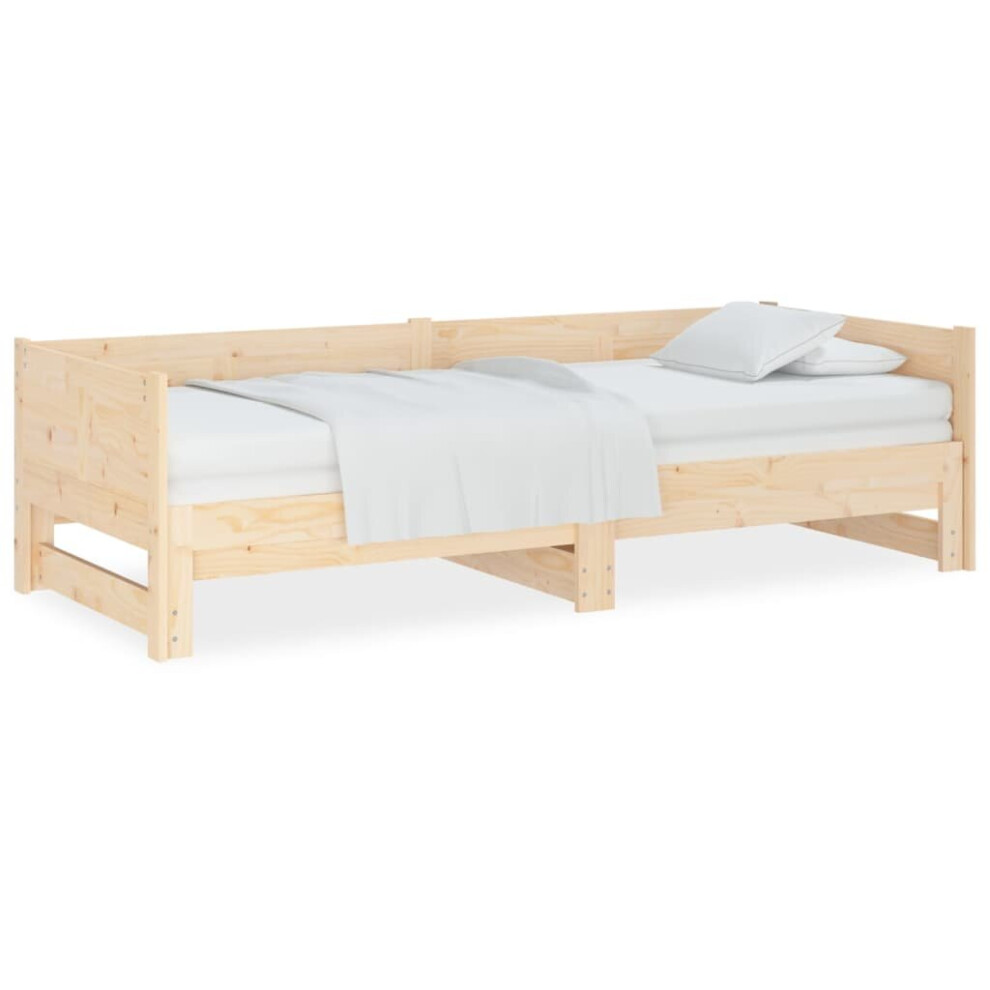 (brown, 80 x 200 cm) vidaXL Pull-out Day Bed Wooden Sofa Bed Bedroom Guest Bed Solid Wood Pine