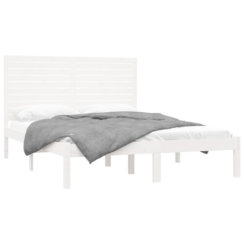 VidaXL (white, 140 x 200 cm) vidaXL Bed Frame Bed Base Bedstead Bedroom Mattress Foundation Solid Wood 2