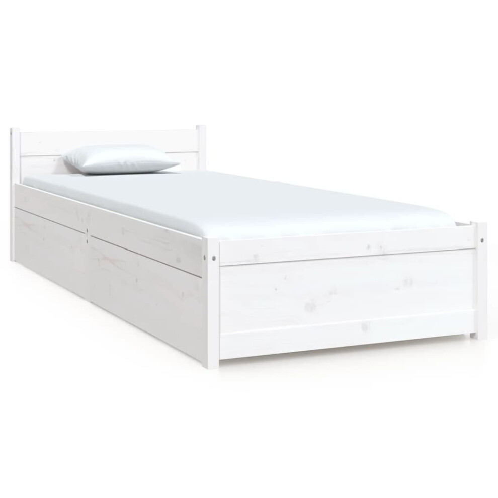 (white, 75 x 190 cm) vidaXL Bed Frame with Drawers Bedroom Bedstead Bed Base Multi Colours/Sizes