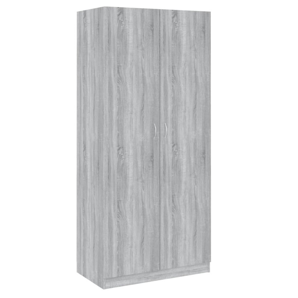 (grey sonoma) vidaXL Wardrobe Clothing Cabinet Hanger Organiser Unit Chipboard Multi Colours