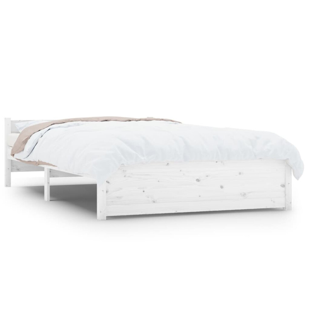 (white, 140 x 200 cm) vidaXL Solid Wood Bed Frame Home Wooden Bedstead Bed Base Multi Colours/Sizes