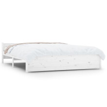 (white, 150 x 200 cm) vidaXL Solid Wood Bed Frame Home Wooden Bedstead Bed Base Multi Colours/Sizes