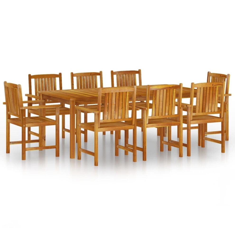 (9) vidaXL Solid Wood Acacia Garden Dining Set Patio Dinner Table Chair 7/9 Piece