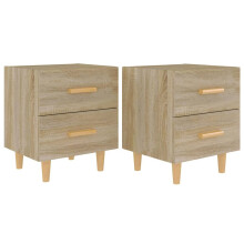 (sonoma oak, 2) vidaXL 1/2x Bed Cabinet Bedroom Nightstand Bedside Storage Table Multi Colours