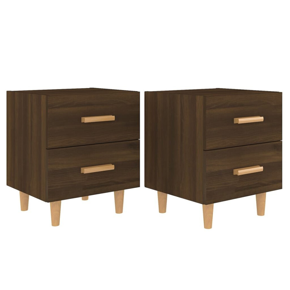 (brown oak, 2) vidaXL 1/2x Bed Cabinet Bedroom Nightstand Bedside Storage Table Multi Colours