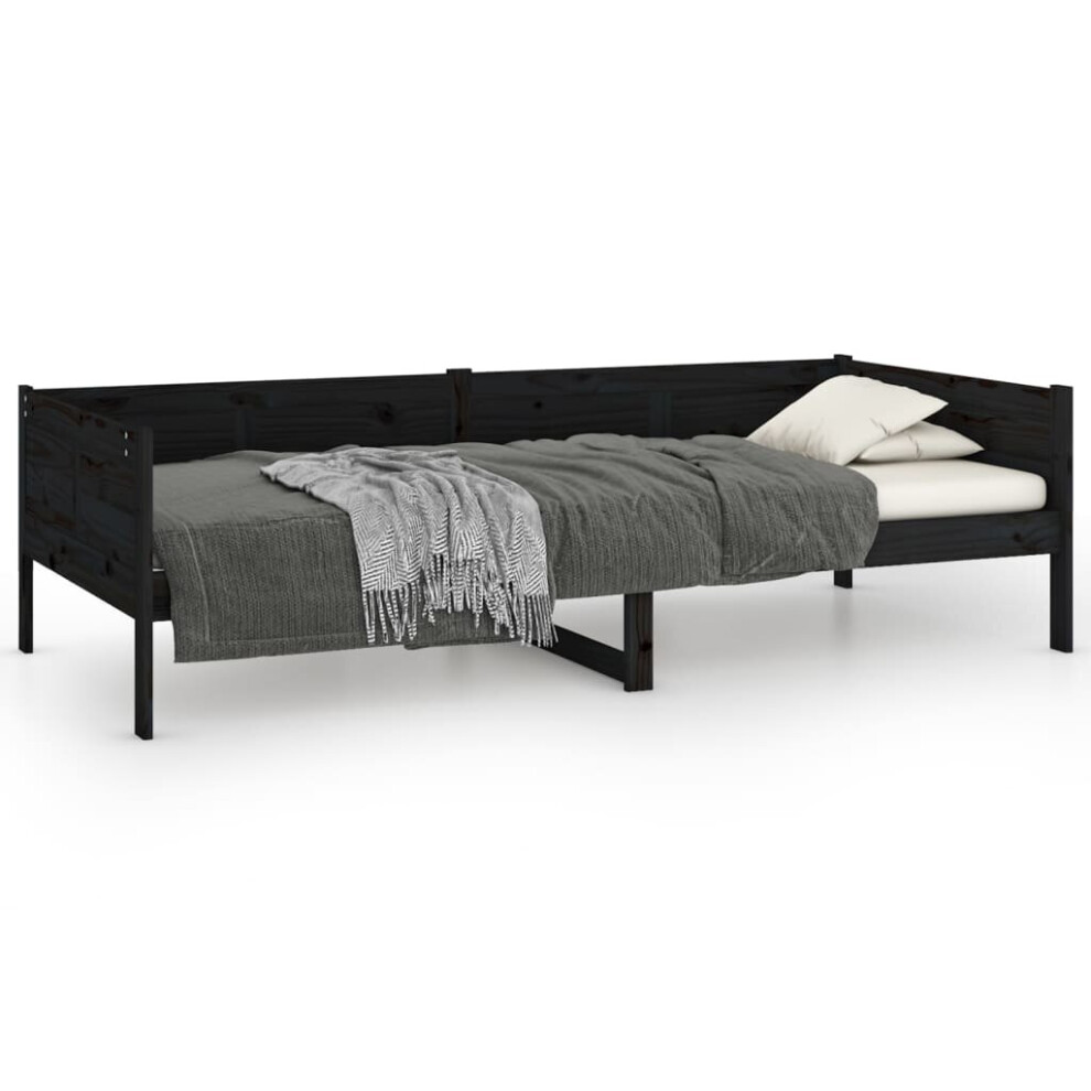 Vidaxl (Black, 90 X 190 Cm) Solid Wood Pine Day Bed Wooden Occasional Sofa Bed Multi Colours/Sizes