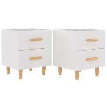 (white, 2) vidaXL 1/2x Bed Cabinet Bedroom Nightstand Bedside Storage Table Multi Colours