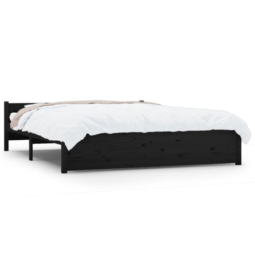VidaXL (black, 150 x 200 cm) vidaXL Solid Wood Bed Frame Home Wooden Bedstead Bed Base Multi Colours/Sizes