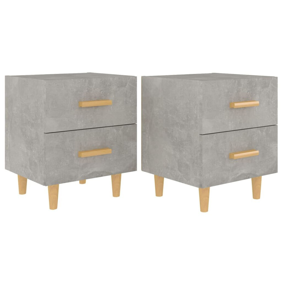 (concrete grey, 2) vidaXL 1/2x Bed Cabinet Bedroom Nightstand Bedside Storage Table Multi Colours