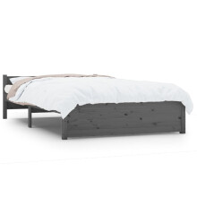 (grey, 135 x 190 cm) vidaXL Solid Wood Bed Frame Home Wooden Bedstead Bed Base Multi Colours/Sizes