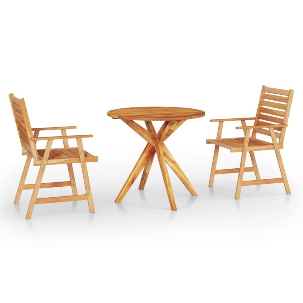 (Ã? 85 cm table/3) vidaXL Solid Wood Acacia Garden Dining Set Chair Table Multi Sizes 3/5/6 Piece