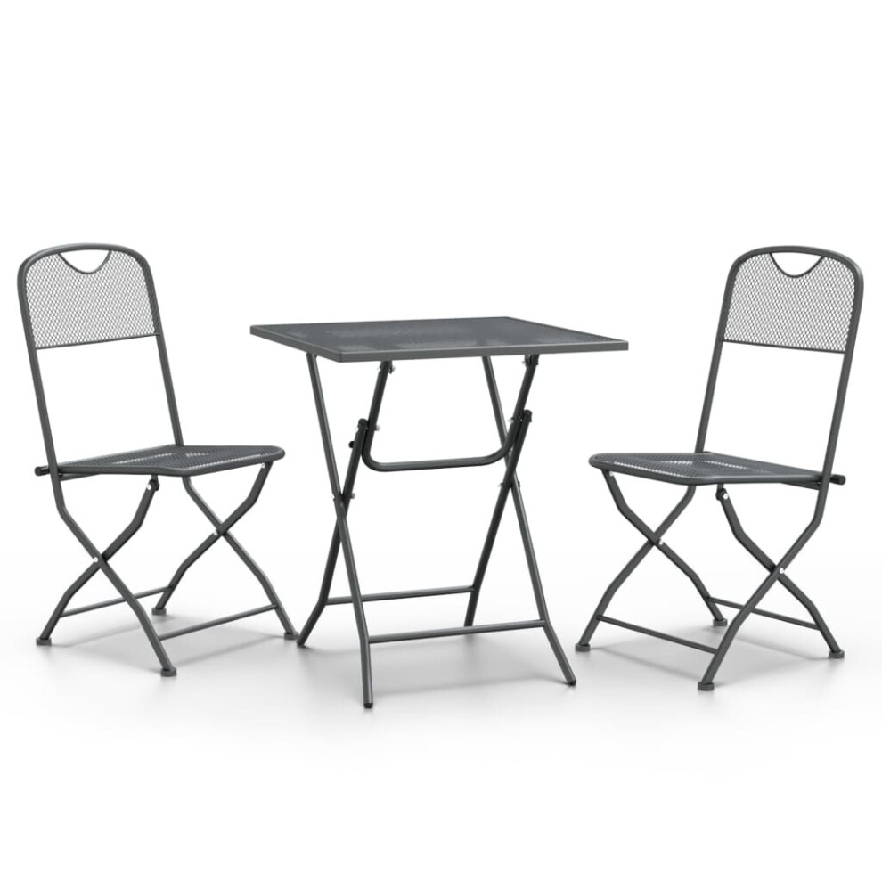 Vidaxl (60 Cm Table Length/3) Garden Dining Set Expanded Metal Mesh Patio Table Multi Sizes 3/5 Piece