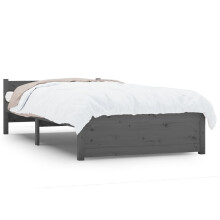 (grey, 75 x 190 cm) vidaXL Solid Wood Bed Frame Home Wooden Bedstead Bed Base Multi Colours/Sizes