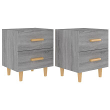 (grey sonoma, 2) vidaXL 1/2x Bed Cabinet Bedroom Nightstand Bedside Storage Table Multi Colours