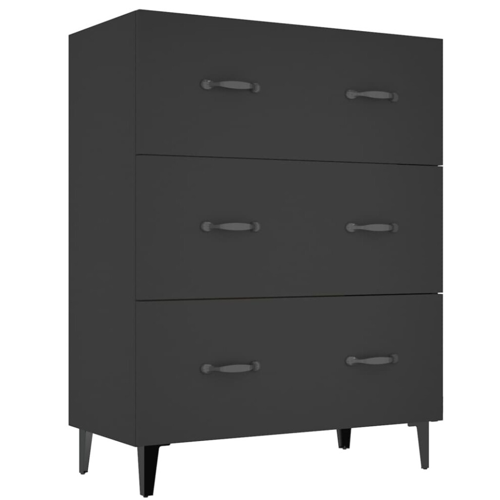 Vidaxl (Black) Sideboard Engineered Wood Console Cabinet Home Organiser Multi Colours Black