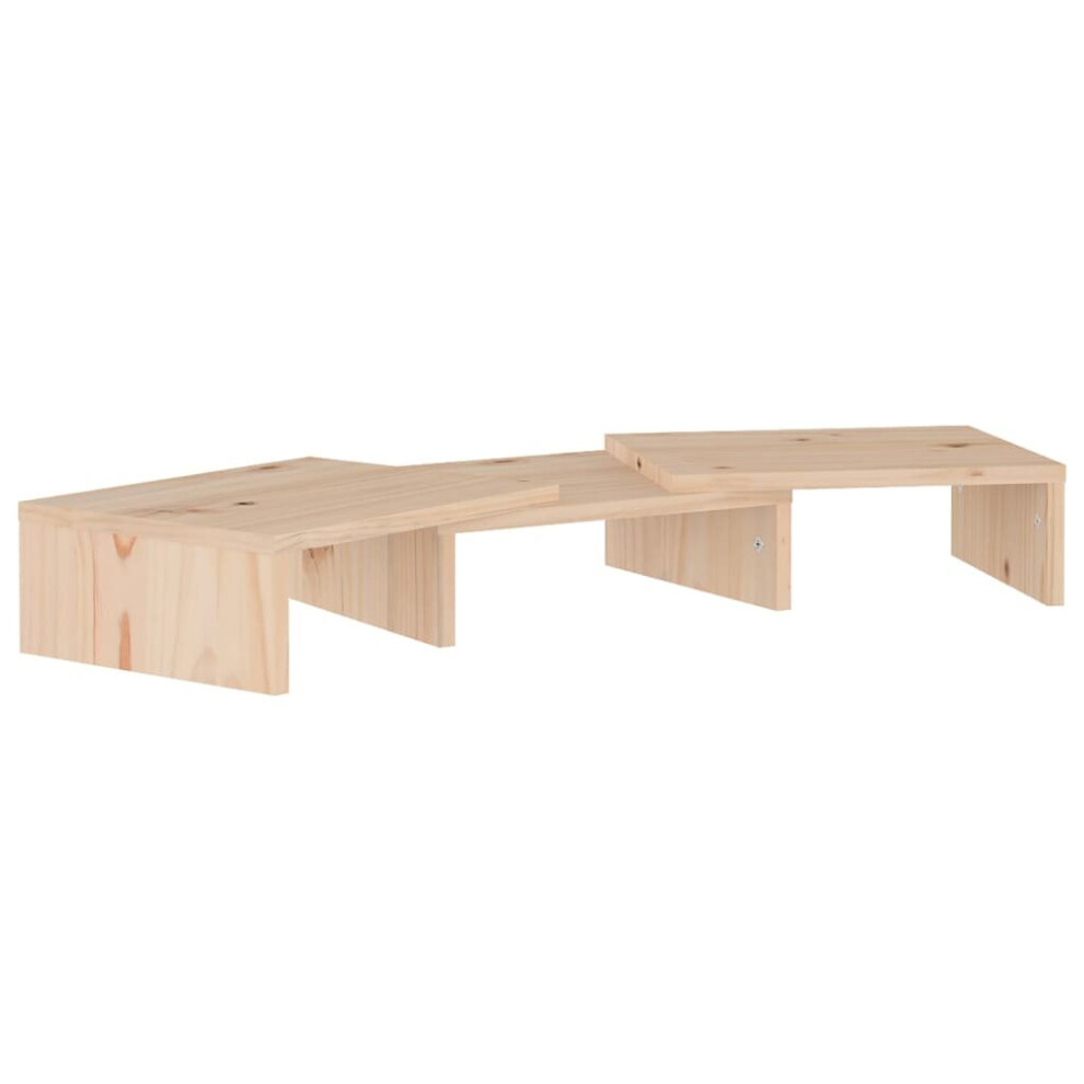 Vidaxl (Brown, 60 X 24 X 10.5 Cm) Solid Wood Pine Monitor Stand Multi Colours 80X24x10.5/60X24x10.5 Cm