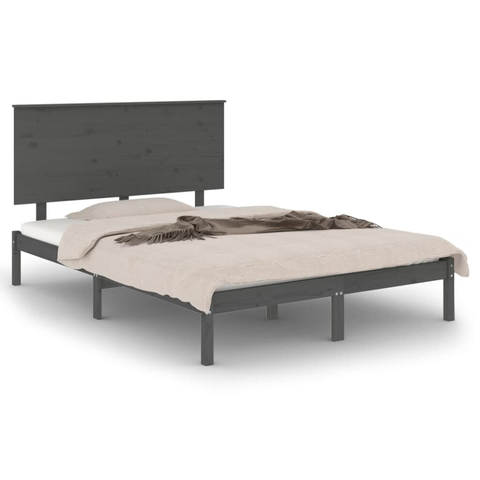 (grey, 120 x 200 cm) vidaXL Solid Wood Pine Bed Frame Wooden Bedstead Bed Base Multi Colours/Sizes