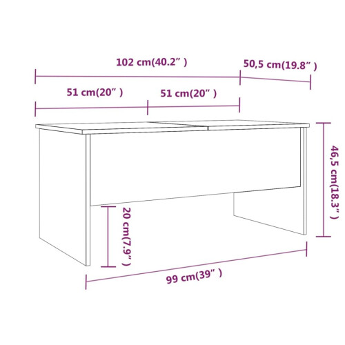 VidaXL (black) vidaXL Coffee Table Engineered Wood Couch Centre Accent Table Multi Colours 1