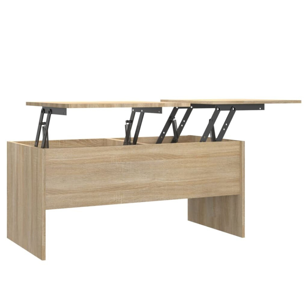 VidaXL Coffee Table - Sonoma Oak - 102x50.5x46.5 cm - Engineered Wood - Brown - Image 2