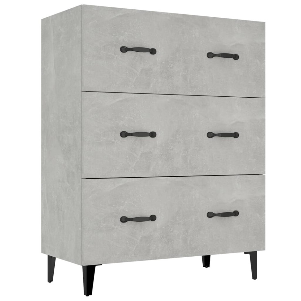 Vidaxl (Concrete ) Sideboard Engineered Wood Console Cabinet Home Organiser Multi Colours Grey