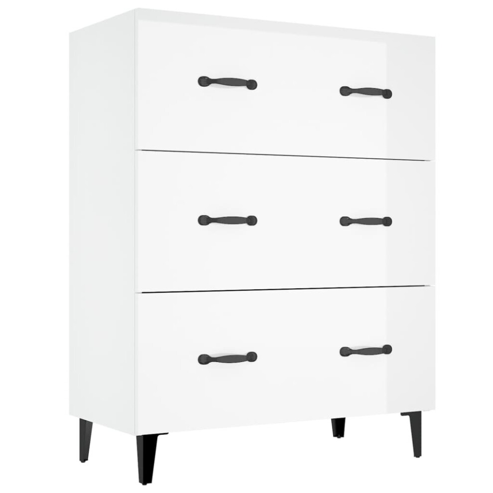 (high gloss white) vidaXL Sideboard Engineered Wood Console Cabinet Home Organiser Multi Colours