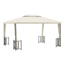 (cream, 3 x 4 m) vidaXL Gazebo with Sidewalls & Double Roof Tent Multi Colours 3x3 m/3x4 m