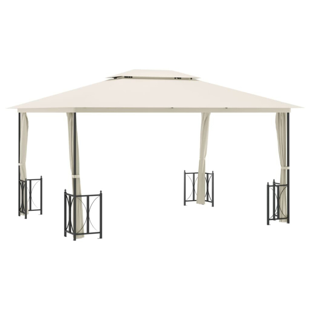 Vidaxl (, 3 X 4 M) Gazebo With Sidewalls & Double Roof Tent Multi Colours 3X3 M/3X4 M Cream