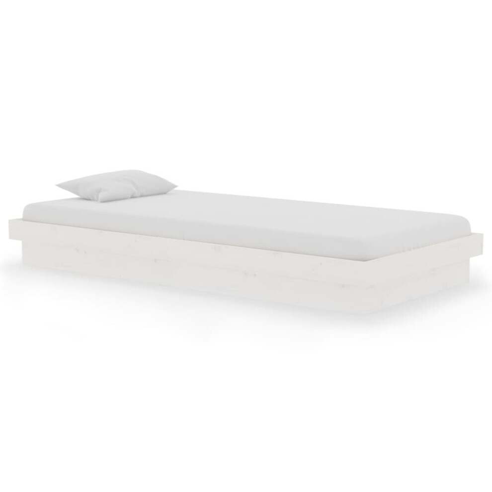 Vidaxl (White, 90 X 190 Cm) Solid Wood Pine Bed Frame Wooden Home Platform Bed Multi Colours/Sizes