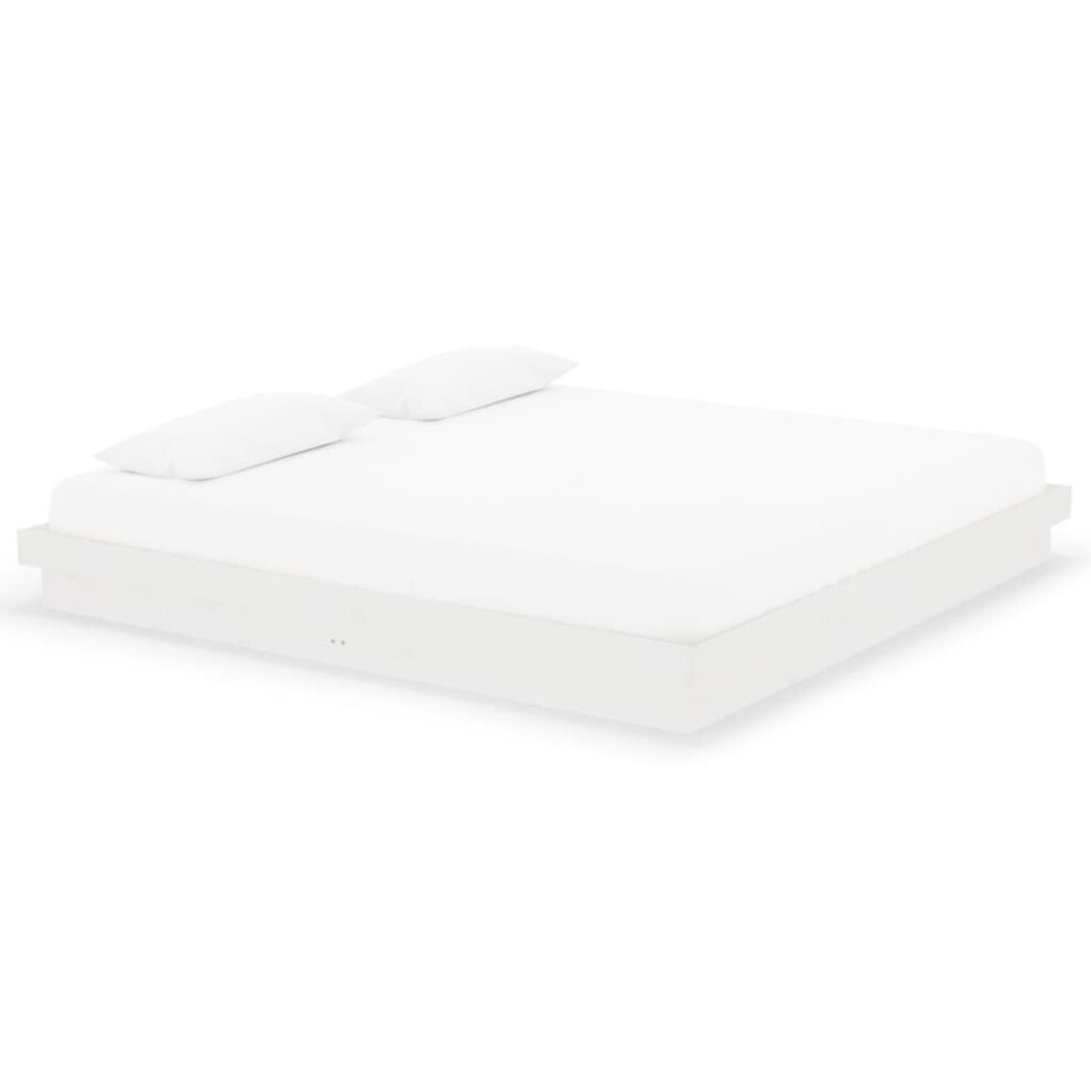 Vidaxl (White, 200 X 200 Cm) Solid Wood Pine Bed Frame Wooden Home Platform Bed Multi Colours/Sizes