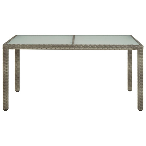 VidaXL vidaXL Gartentisch 150x90x75 cm Hartglas und Poly Rattan Grau 1