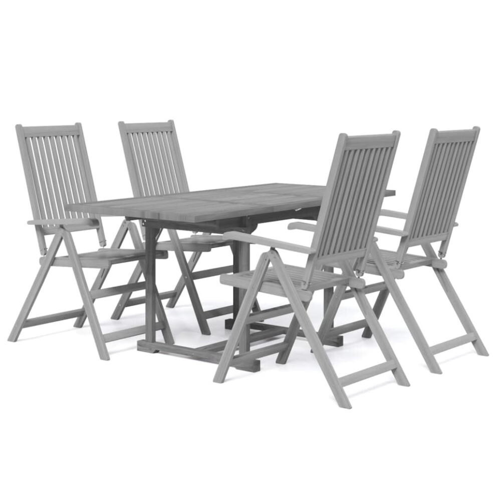 Vidaxl (5) Solid Wood Acacia Garden Dining Set Table 5/7 Piece Oval/Rectangular